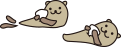 2匹のラッコ
